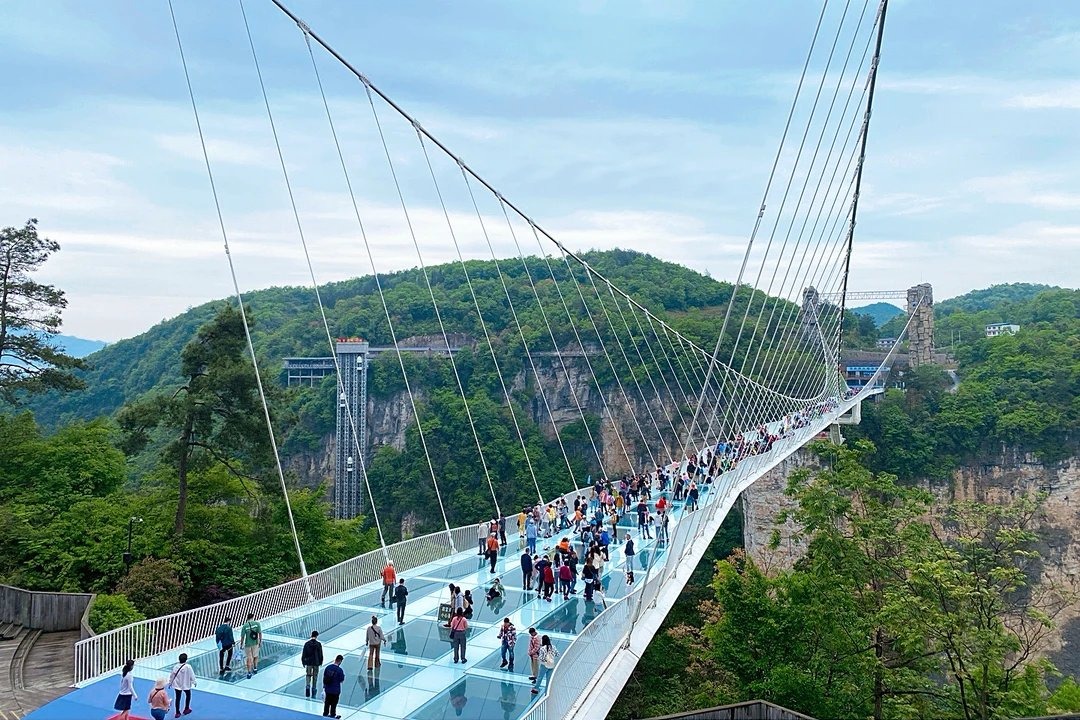Grand Canyon Glass Bridge spanning 300m gorge, Zhangjiajie