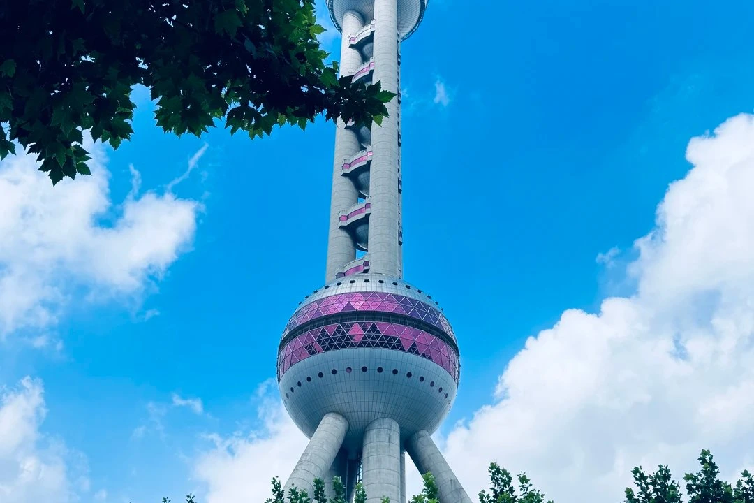 Oriental Pearl Tower in Pudong, Shanghai's iconic TV tower with its distinctive pink spheres