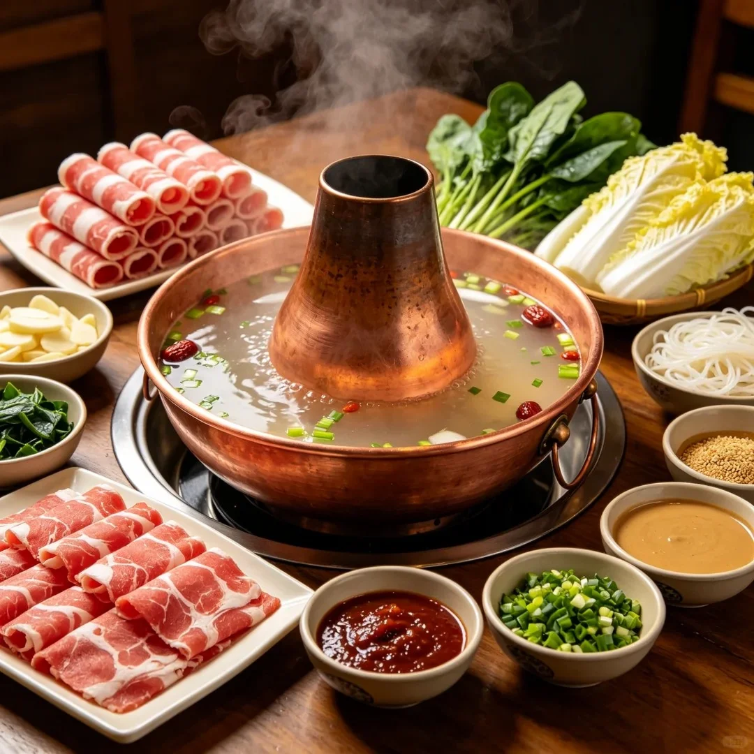 Copper pot hotpot lamb in Beijing