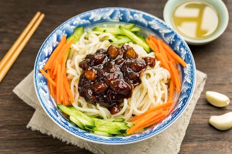 Zha jiang mian fried sauce noodles in Beijing
