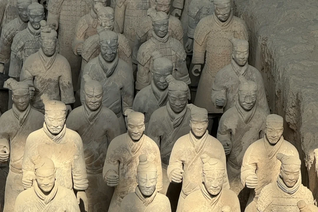 Terracotta Warriors Pit 1 with rows of life-sized clay soldiers in Xi'an